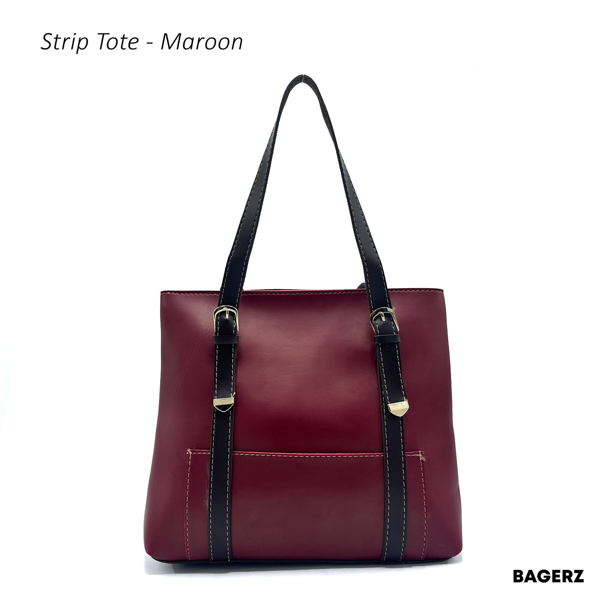 Strip Tote - Maroon